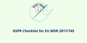 GSPR Checklist for EU MDR 2017/745
