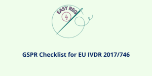 GSPR Checklist for EU IVDR 2017/746