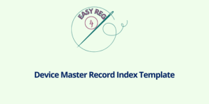 Device Master Record (DMR) Index Template