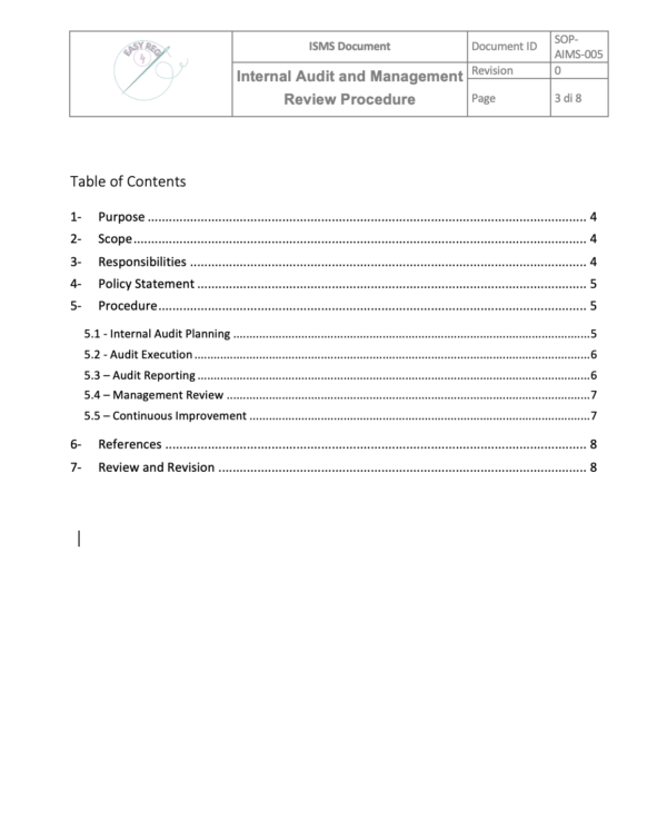 Internal Audit and Management Review SOP - Image 2