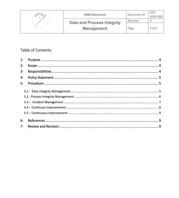 Data and Process Integrity Management SOP - Image 2