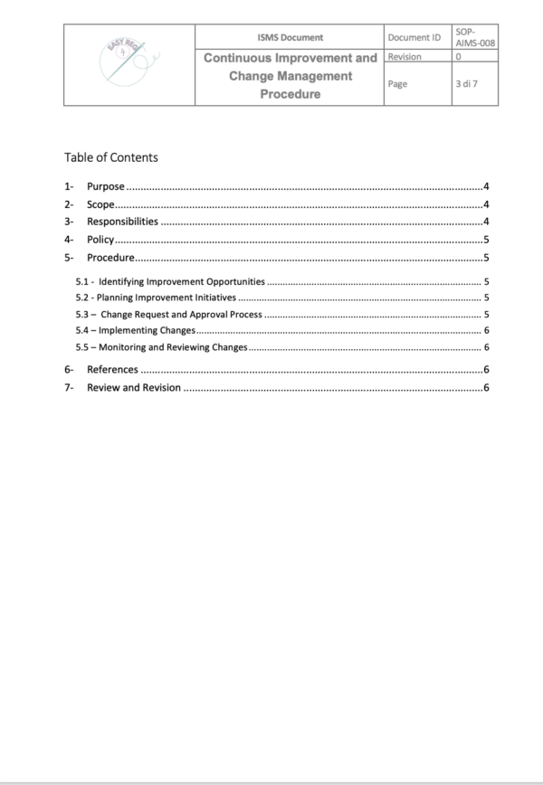 Continuous Improvement and Change Management SOP - Image 2